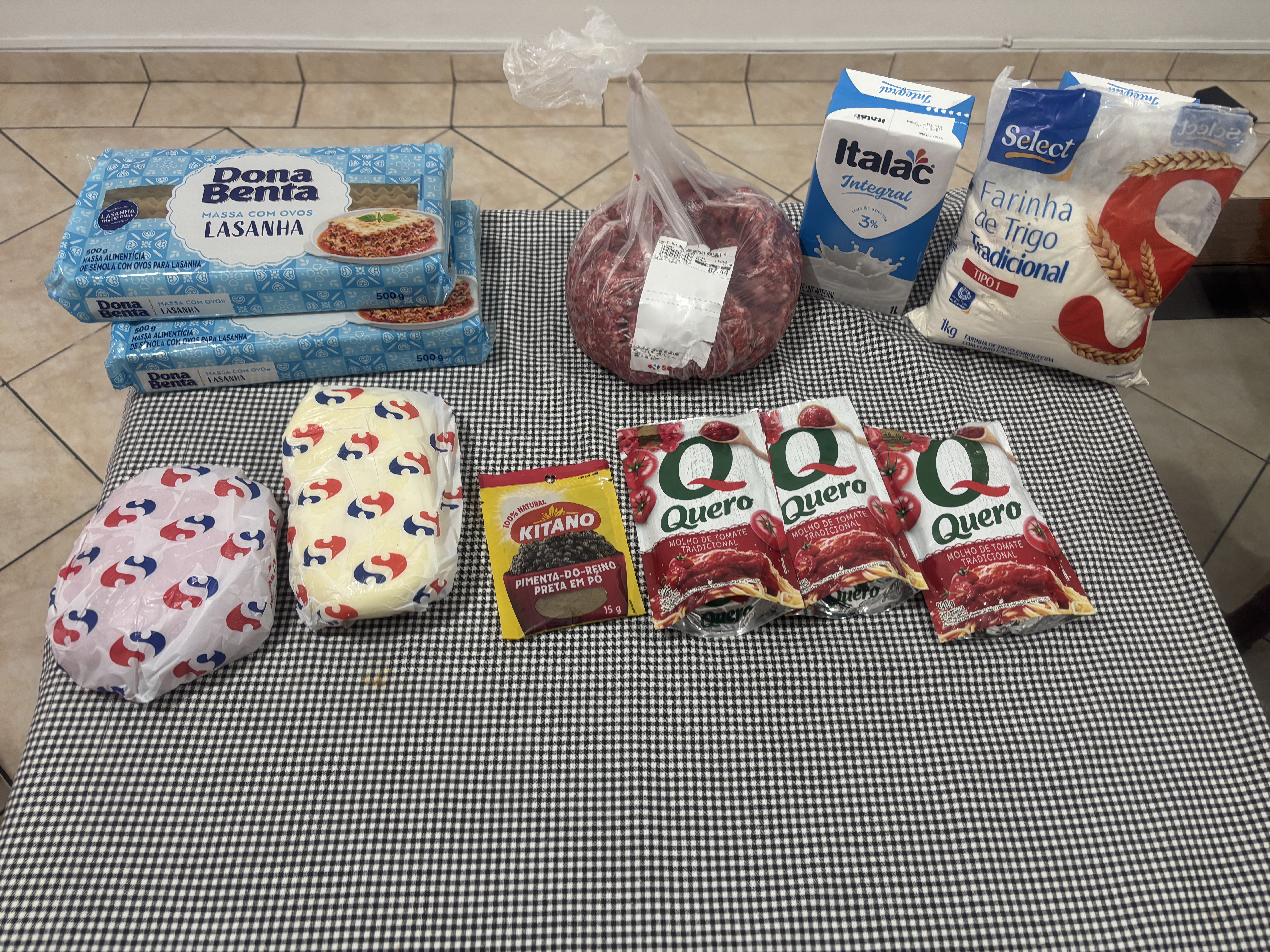 Ingredientes para lasanha